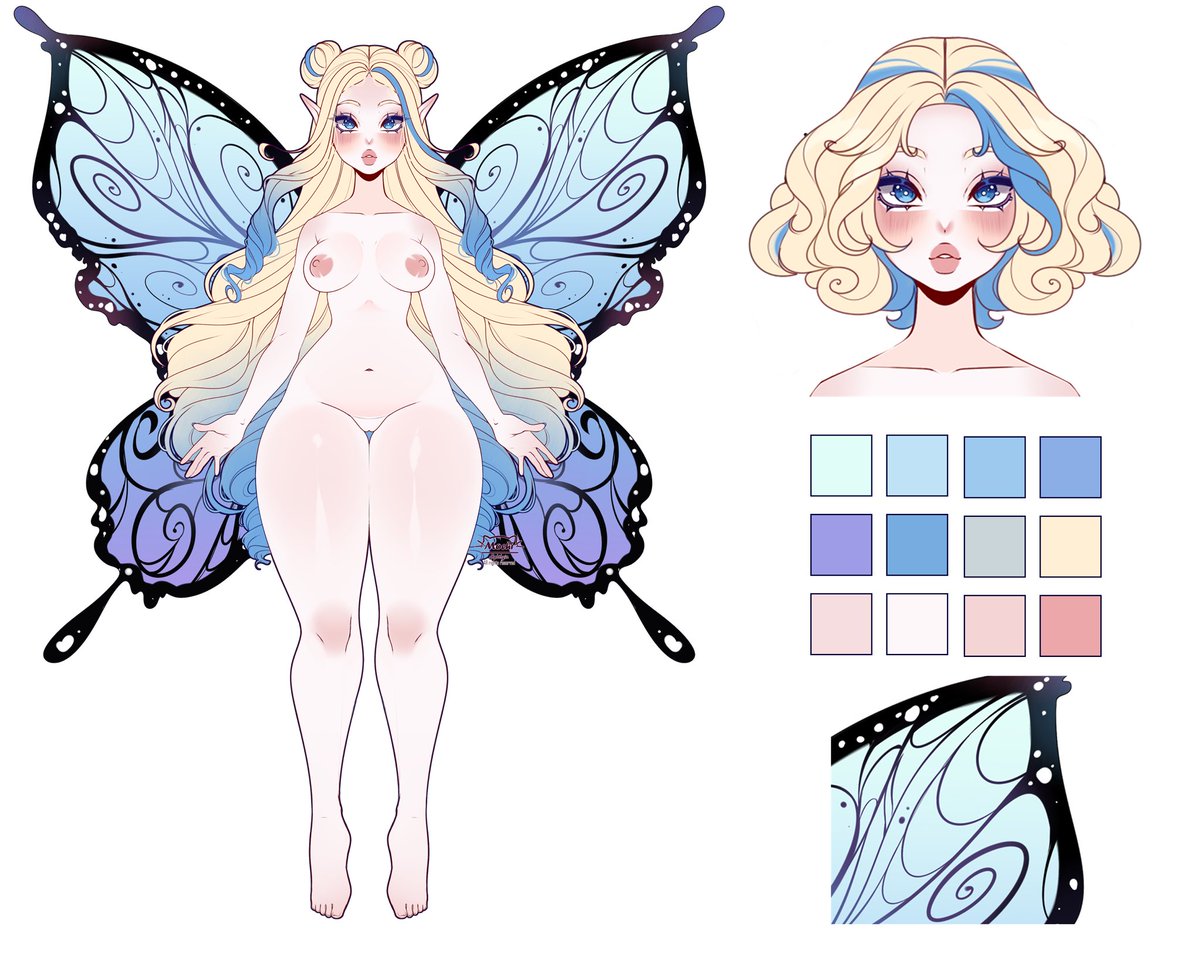 YuriKomorebi's tweet photo. ⚠️ NSFW ⚠️ 

My nude reference for my butterfly, and a short hair alternative 🫣 

🎨 by #Rebthgin 

#YuriKomoArt https://t.co/Sl1cKIBSMU