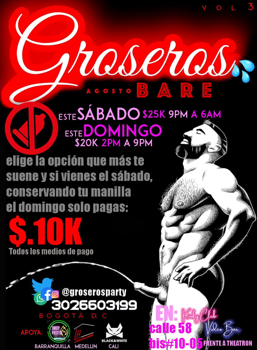 ⚠️ATENCIÓN❗️

Este fin de semana es de #GroserosParty

Porque nos tomamos TODO el fin de semana

Dos eventos: sábado bareback &amp; domingo Groseros Classic

No puedes perderte toda la lujuria que traemos 
🔥🔥🔥

Ingresa ya mismo a nuestra #putilinea bit.ly/WSPGroseros