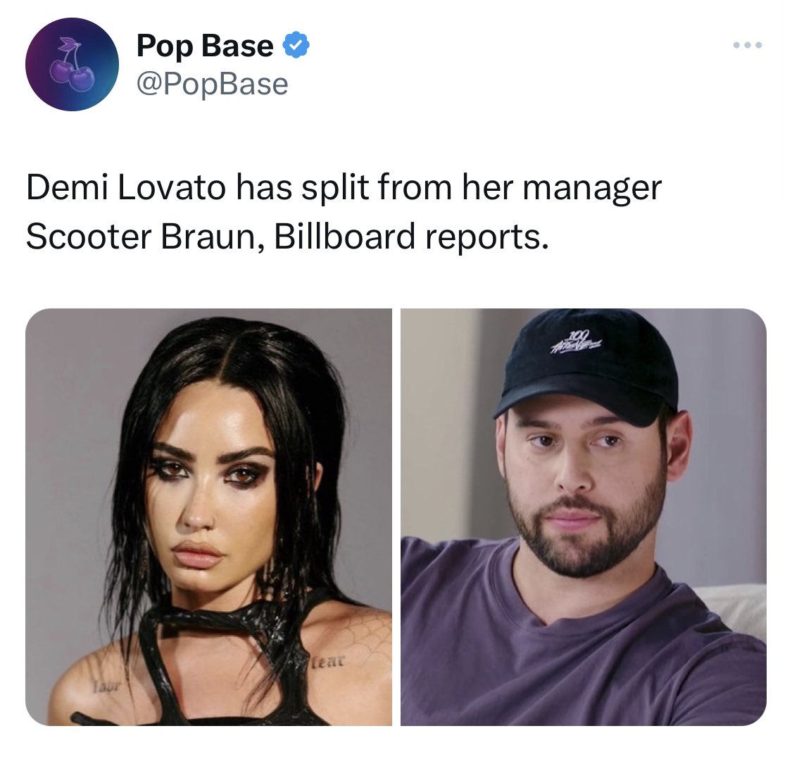 maryarchived's tweet photo. this clip of taylor swift from 2019 mysteriously “resurfaced” yesterday

today demi lovato and ariana grande dropped scooter braun

looks like scooter braun is about to be hit with some big allegations. https://t.co/q7G2jSAaLc