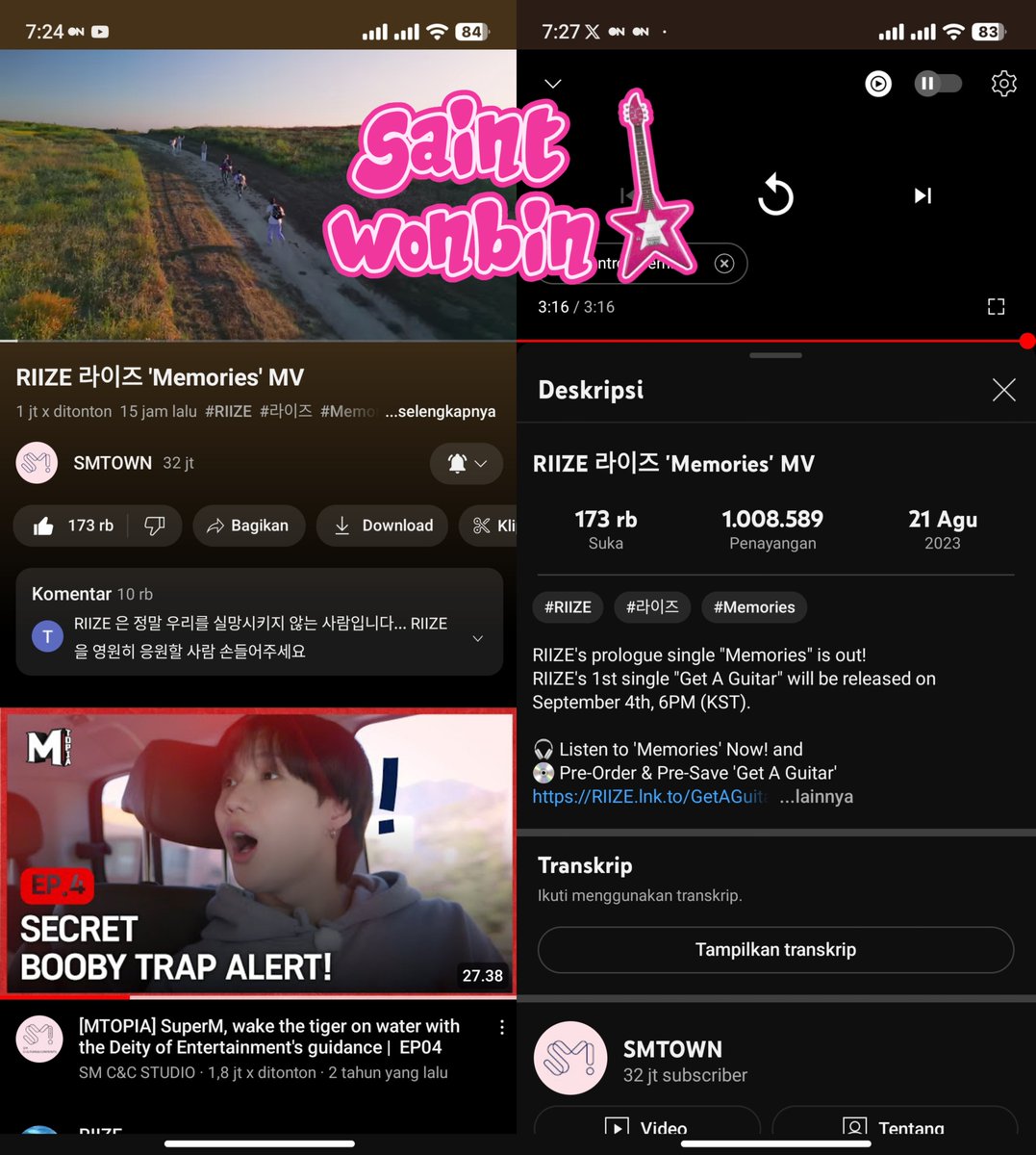 saintwonbin's tweet image. CONGRATULATIONS ON YOUR 1M VIEWS RIIZE 🤩🥳‼️

#MemoriesStreamingParty 
#MemoriesWithRIIZE
#RIIZE #라이즈 @RIIZE_official