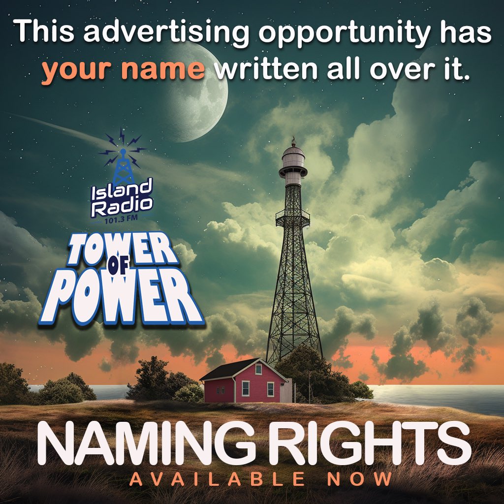 HUGE OPPORTUNITY! The NAMING RIGHTS to the "Tower of Power" are up for grabs. Amherst Island Radio is seeking to partner with a fantastic business/organization that wants the naming rights to the "Tower of Power" at 101.3 FM. The investment is only $3,000/year. Contact the radio