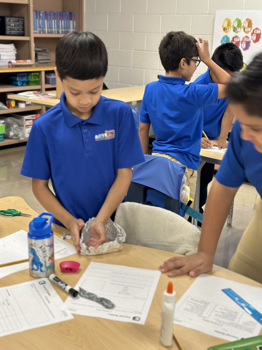 LClemente_BES's tweet photo. Boat #1 on the #Stemscopes #conceptbuilder project. Tomorrow students will improve their designs, following the engineering model. Thank you to our STEAM coordinator @AThomas_EES for helping us get materials ready to go! @Escontrias_ES https://t.co/yqLvSCFWAE