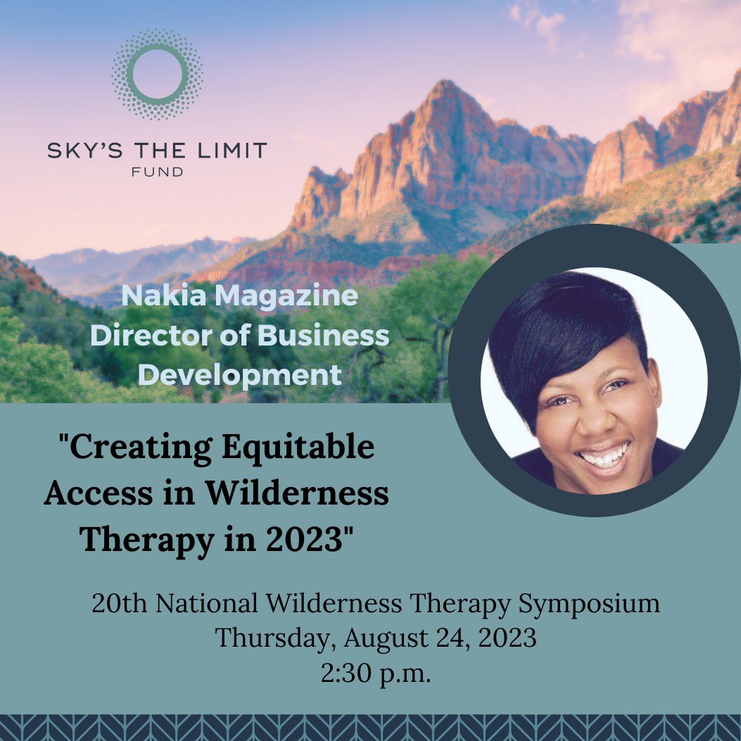 See you at the #wildernesstherapysymposium
#wildernesstherapy
#wildernessculture
#natureheals
#MentalHealth
#MentalHealthIsHealth
#Mentalillness
#MentalHealthAwareness
#outdoorbehavioralhealthcare
#outdoortherapy
#naturetherapy
#EndTheStigma 
#outdoorequity
#mentalhealthequity