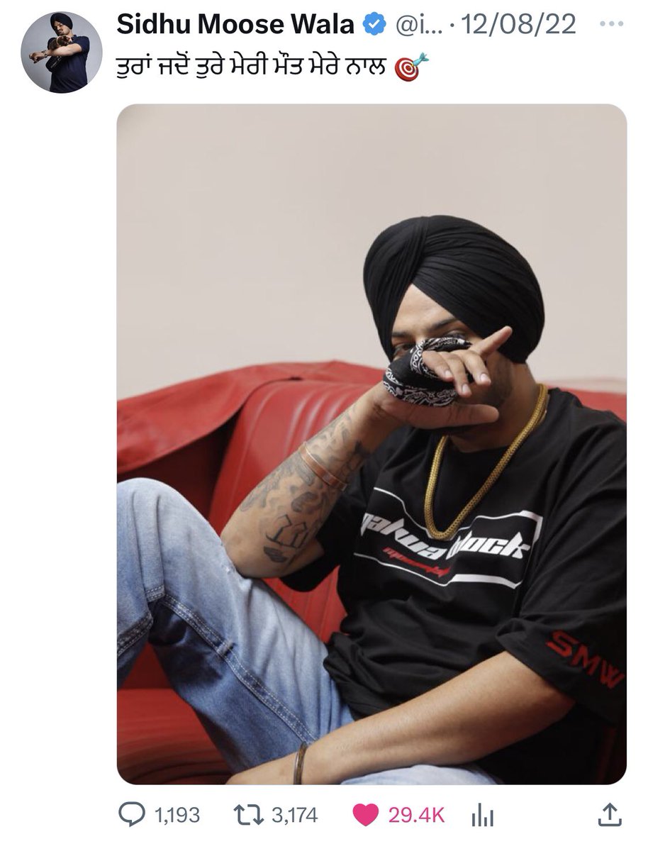 Tech_techi_'s tweet image. ਤੁਰਾਂ ਜਦੋਂ ਤੁਰੇ ਮੇਰੀ ਮੌਤ ਮੇਰੇ ਨਾਲ 🎯#JusticeForSidhuMoosewala