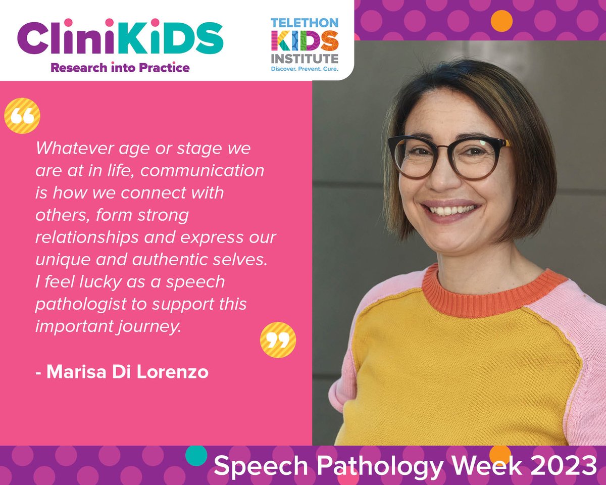 clinikids_au's tweet image. Senior Speech Pathologist Marisa Di Lorenzo gives her take on Speech Pathology Week&apos;s theme - communicating for life.

#SPWeek2023  #CommunicatingForLife  #TelethonKidsInstitute #autism