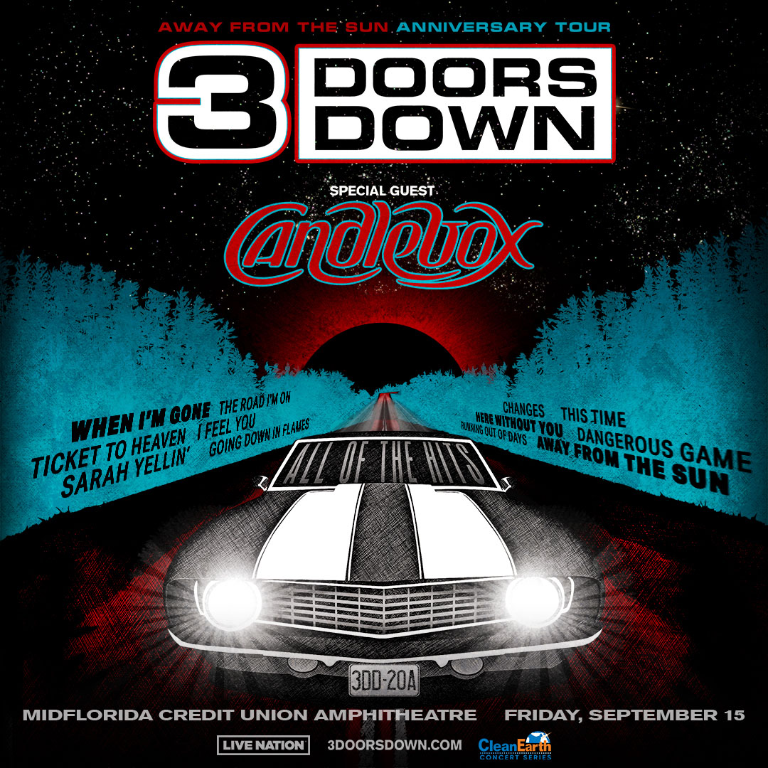 Shows I Go To (@showsigoto) on Twitter photo 🚘GIVEAWAY🚘 <a href="/3doorsdown/">3 Doors Down</a> "Away From The Sun" Tour w/ <a href="/candlebox/">CANDLEBOX</a> 2 FL Shows:
—Sep 13 <a href="/dailysplace/">Daily's Place</a> JAX
—Sep 15 <a href="/midfloridaamp/">MIDFLORIDA Amp</a> TAMPA
• Enter to Win Tix: showsigoto.com/3-doors-down-g…
• Purchase:
JAX— ticketmaster.com/event/22005E67…
TAMPA— concerts.livenation.com/3-doors-down-a…
.
.
.
s/o <a href="/LiveNationFL/">Live Nation Florida</a> 🤘 🚘GIVEAWAY🚘 <a href="/3doorsdown/">3 Doors Down</a> "Away From The Sun" Tour w/ <a href="/candlebox/">CANDLEBOX</a> 2 FL Shows:
—Sep 13 <a href="/dailysplace/">Daily's Place</a> JAX
—Sep 15 <a href="/midfloridaamp/">MIDFLORIDA Amp</a> TAMPA
• Enter to Win Tix: showsigoto.com/3-doors-down-g…
• Purchase:
JAX— ticketmaster.com/event/22005E67…
TAMPA— concerts.livenation.com/3-doors-down-a…
.
.
.
s/o <a href="/LiveNationFL/">Live Nation Florida</a> 🤘