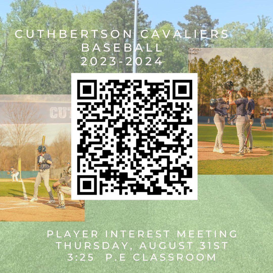 Cuthbertson Baseball (@cuttycavsbball) on Twitter photo Cutty Baseball will be having our player interest meeting on Thursday, August 31st after school in the PE classroom
Email Coach Skinner with any questions:
samuel.skinner@ucps.k12.nc.us
Photo: <a href="/tflixz_/">Neighborhood Photoman 🥷🏽</a>
<a href="/jefferydstout/">Jeffery Stout</a> <a href="/CHS_Cavs/">CHS Cavs Athletics</a> <a href="/AGHoulihan/">Andrew G. Houlihan</a> <a href="/UCHOOPS/">Union County Hoops, Football, Baseball & Softball</a> <a href="/UCPSNCAthletics/">UCPS NC Athletics</a> <a href="/UCPSNC/">Union County Public Schools</a> Cutty Baseball will be having our player interest meeting on Thursday, August 31st after school in the PE classroom
Email Coach Skinner with any questions:
samuel.skinner@ucps.k12.nc.us
Photo: <a href="/tflixz_/">Neighborhood Photoman 🥷🏽</a>
<a href="/jefferydstout/">Jeffery Stout</a> <a href="/CHS_Cavs/">CHS Cavs Athletics</a> <a href="/AGHoulihan/">Andrew G. Houlihan</a> <a href="/UCHOOPS/">Union County Hoops, Football, Baseball & Softball</a> <a href="/UCPSNCAthletics/">UCPS NC Athletics</a> <a href="/UCPSNC/">Union County Public Schools</a>