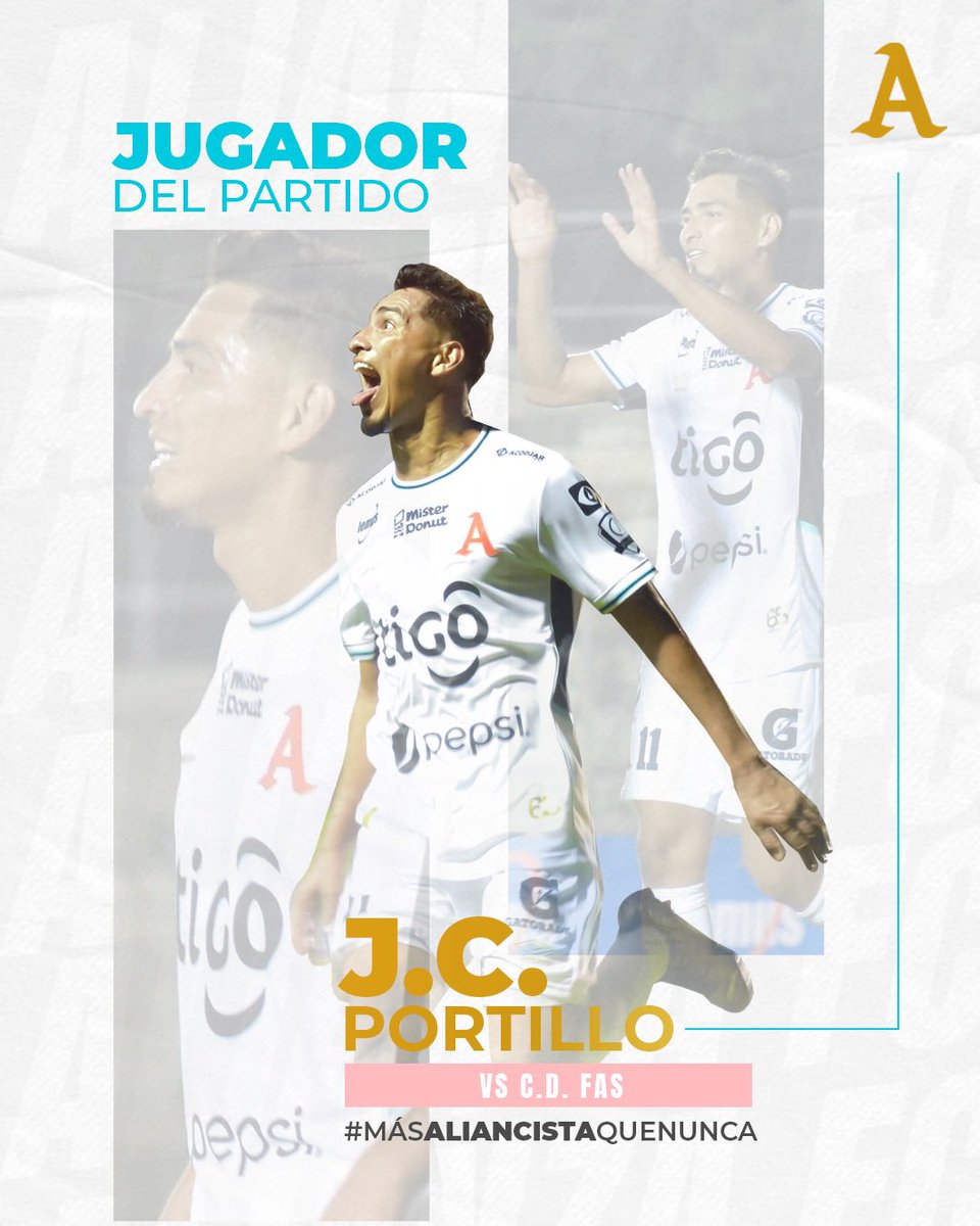 1️⃣1️⃣🥇| 𝑪𝑨𝑩𝑹𝑰𝑻𝑨 𝑷𝑶𝑹𝑻𝑰𝑳𝑳𝑶. 

🐐Elegido por la afición, #ElJugadorDelPartido de la jornada 2 es: <a href="/CabritaPortill1/">Juan Carlos Portillo</a> 👏🏼🅰️

#AlianzaFC | #MásAliancistaQueNunca