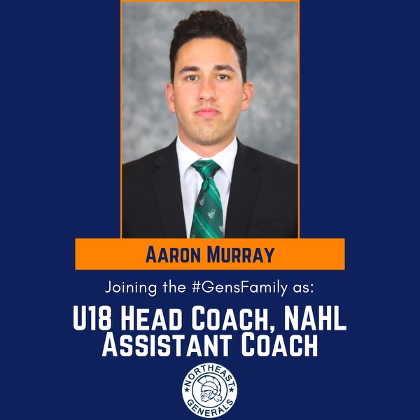 The <a href="/NAHLHockey/">NAHL</a> Generals are thrilled to announce the hiring of former Gen Aaron Murray as our new NAHL Assistant Coach and 18U @generalsacademy Head Coach!  Please join us in welcoming Aaron back to the . #GensFamily
nahlgens.com/generals-hire-….  .