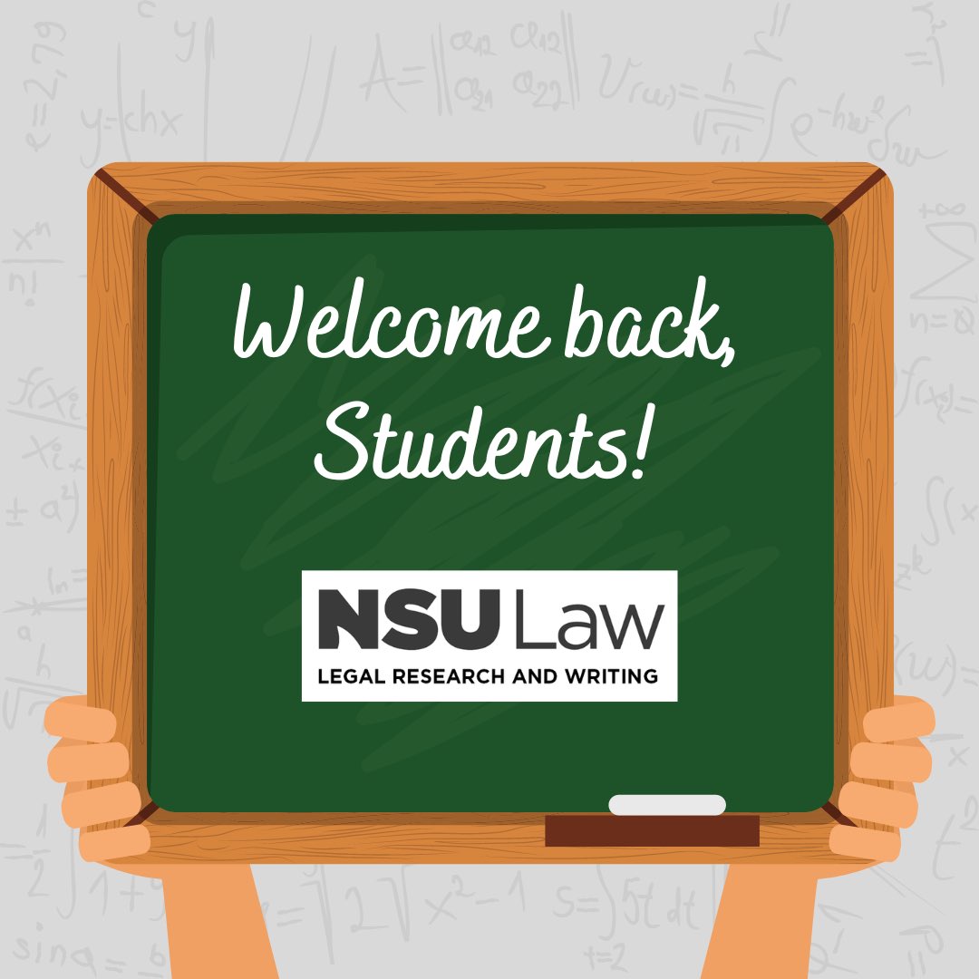 Welcome back 2Ls, 3Ls, and 4Ls, and a special welcome to our new 1Ls! We are looking forward to getting to know you over the next year, and we are so excited to take you on an educational journey you won’t forget! 
#backtoschool #NSULawLRW #legalwriting #lrw #NSULaw