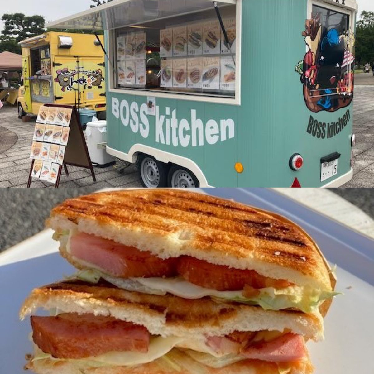 breadNbeerFES's tweet photo. あてパン2023 出店のキッチンカーと代表メニューを紹介します編、第一弾4店舗！
#南海グリル のてりやきサンド、
#EMPINGAO のキューバサンド、
#bambycafé のスモークチキンのパニーニ
#BOSSkitchen のハムチーズのフォカッチャ
9/16から万博記念公園でお待ちしてます😀 https://t.co/oIm6C32mbh