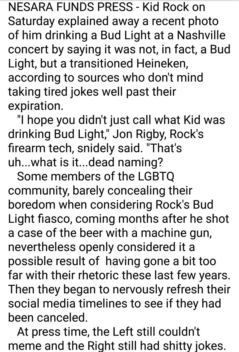 Person33SaTiRe's tweet image. Kid Rock Says He Was Drinking A Trans Heineken In Controversial Photo, Not Bud Light