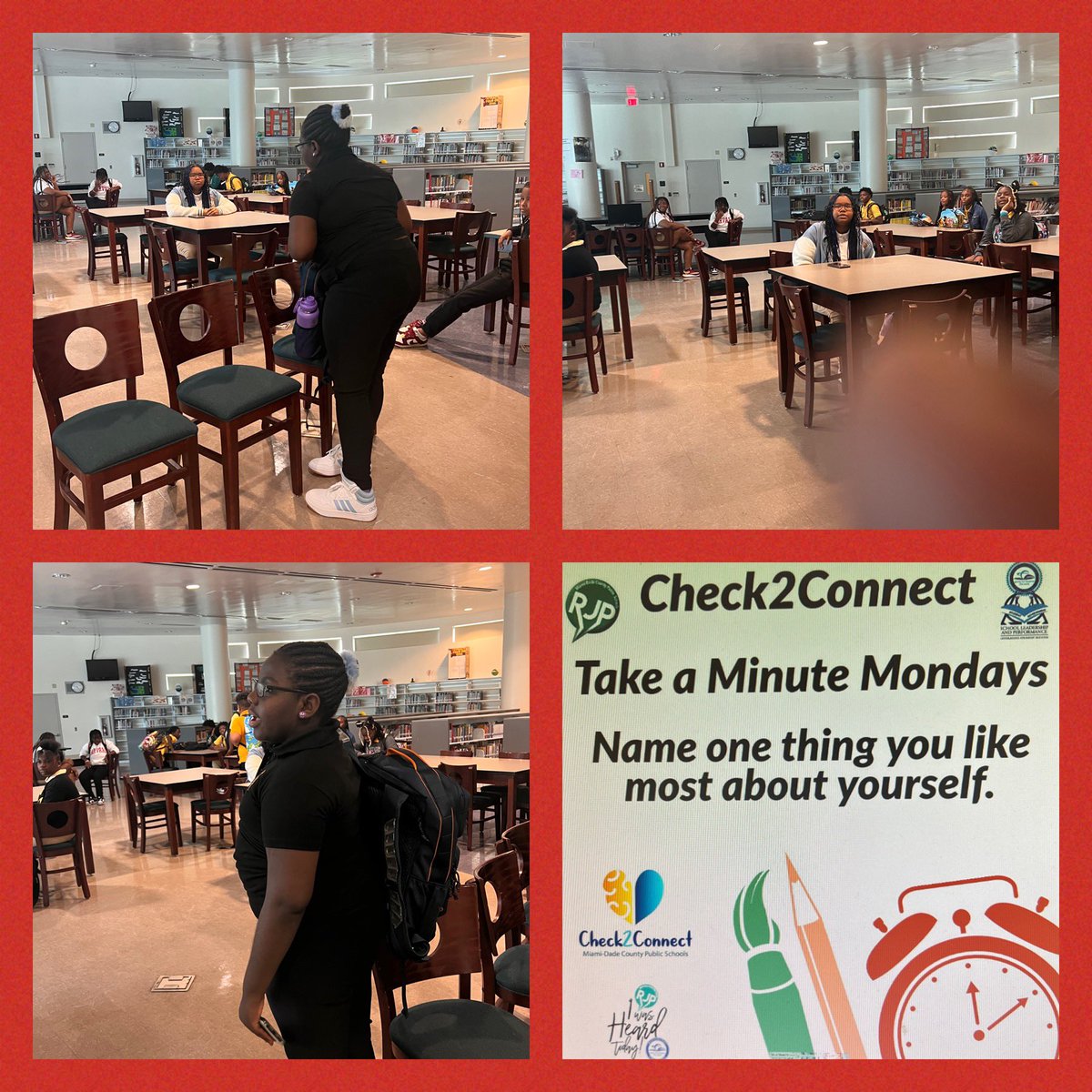 AndoverEagles's tweet photo. Andover Golden Eagles Kick off Take A Minute Monday Morning RJP Check 2 Connect. Students shared one thing special about themselves!!! @StdtSvcsMDCPS 
@mdcpsoperations
#Mdcpsrestorativepractices
#mdcpscheck2connect
#mdcpsconnectionB4Curriculm #weareAndover 🦅🦅 https://t.co/6V09SXyxke