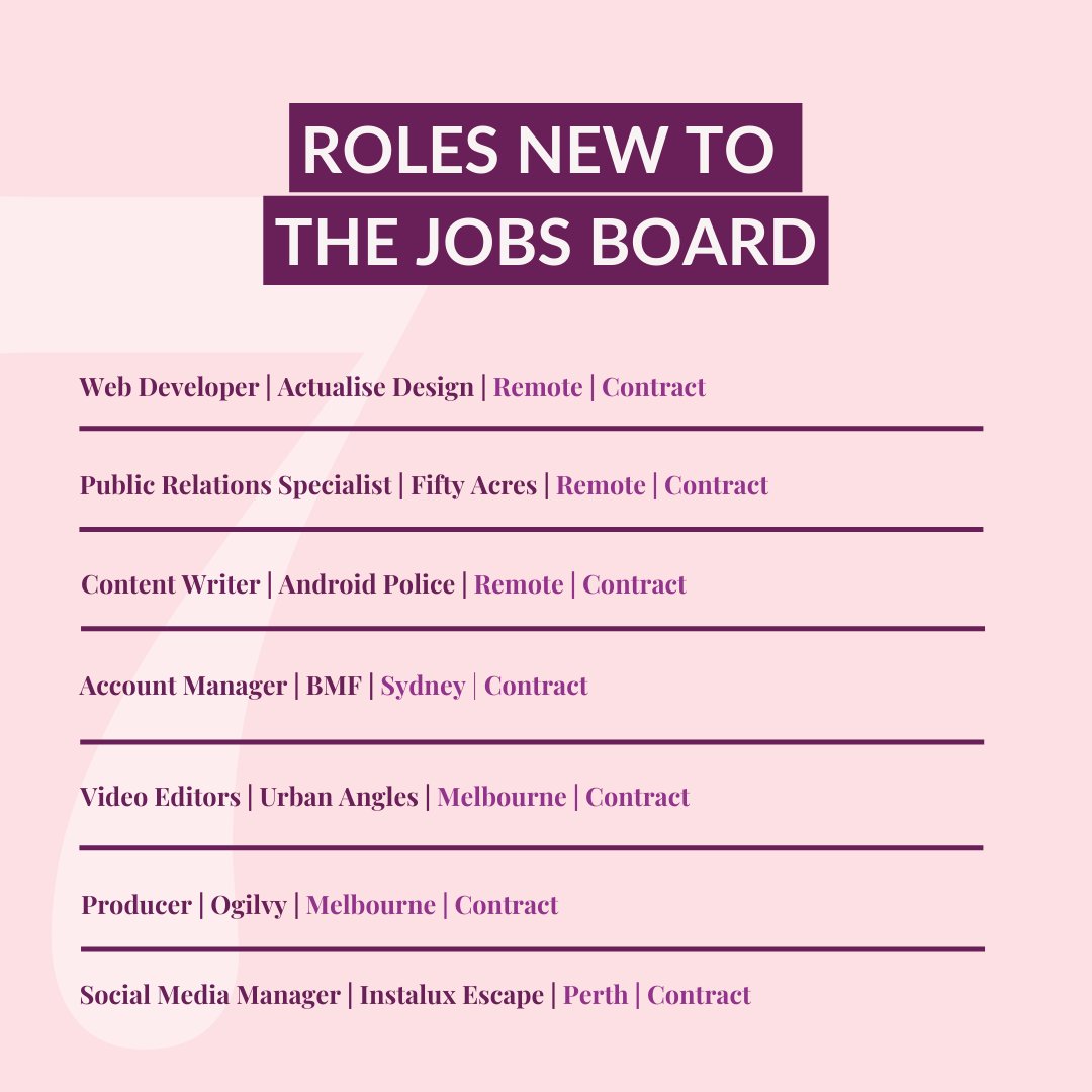💰 WORK ALERT 💰 Fresh roles live on the FG Jobs Board now. Find all the details and how to apply via the link in bio. ​​​​​​​​​

Not a member yet? Join now to unlock immediate access to the jobs, tools, support and advice you need to build the successful career of your dreams. L
