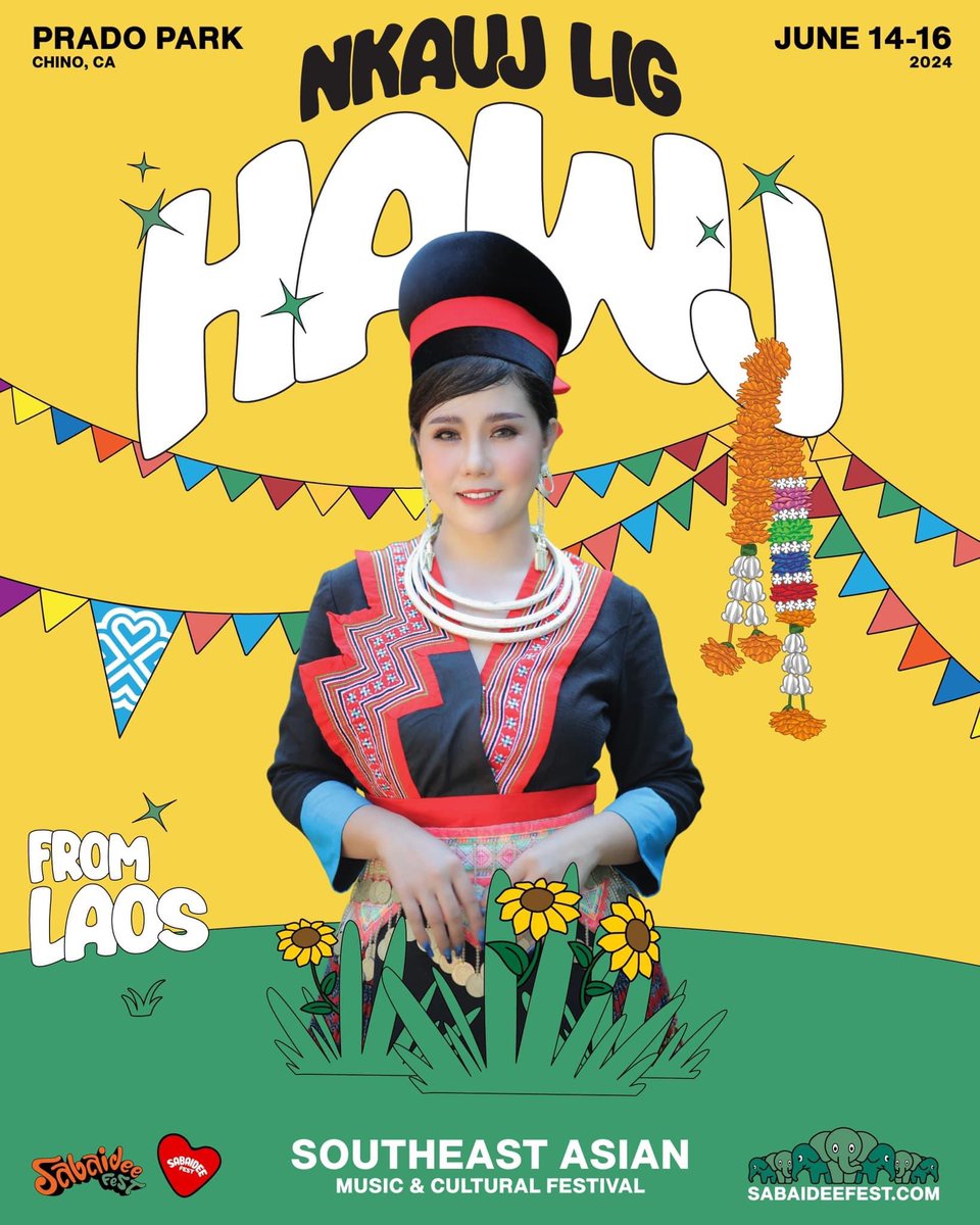 We are excited to announce our first Hmong artist from Laos!! NKAUJ LIG HAWJ 🌻❤️🐘 This will be her first performance ever in the U.S!!! 

SabaideeFest.com

#sabaideefest2024 #hmong #nkaujlighawj #comingnextyear