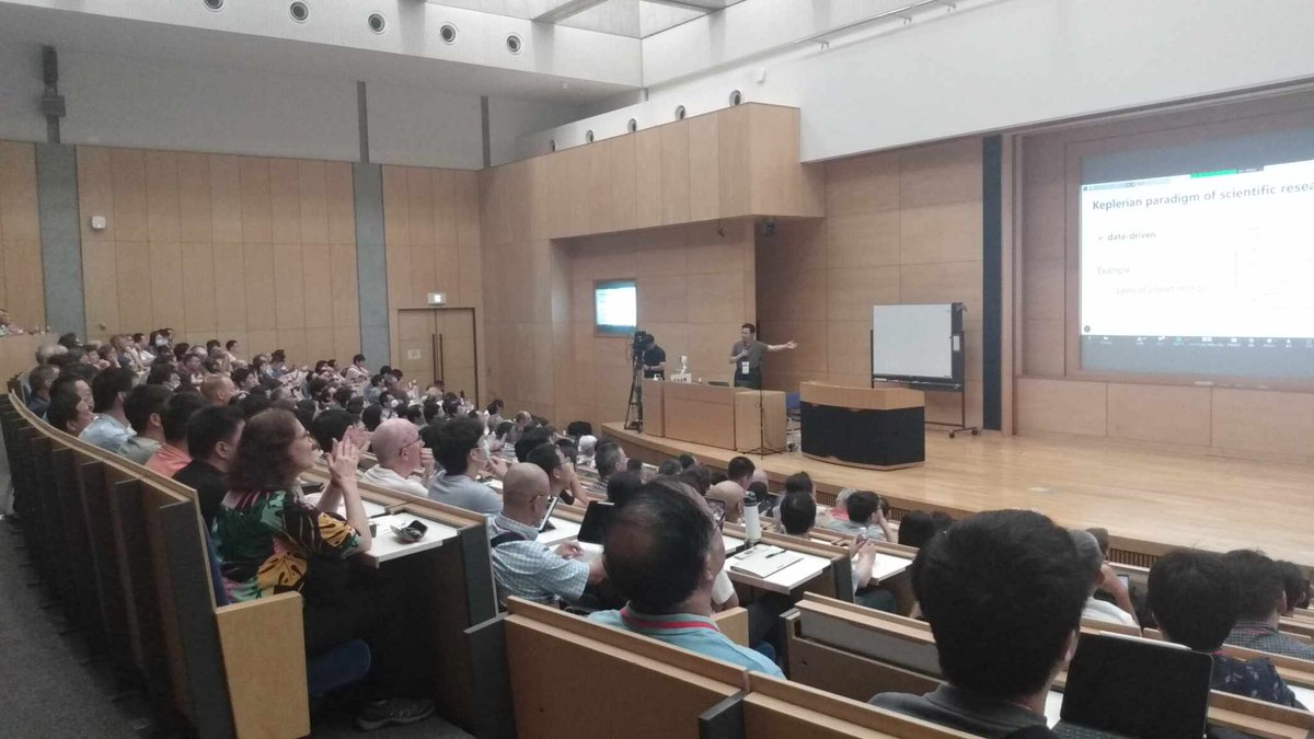 TheSIAMNews's tweet photo. SIAM member Weinan E of @PKU1898 is the recipient of the ICIAM Maxwell Prize! He is currently presenting the associated lecture about #artificialintelligence for #science at @iciam2023 in building D. Don't miss it! #AI #ICIAM2023 https://t.co/ds3VKJwkPs