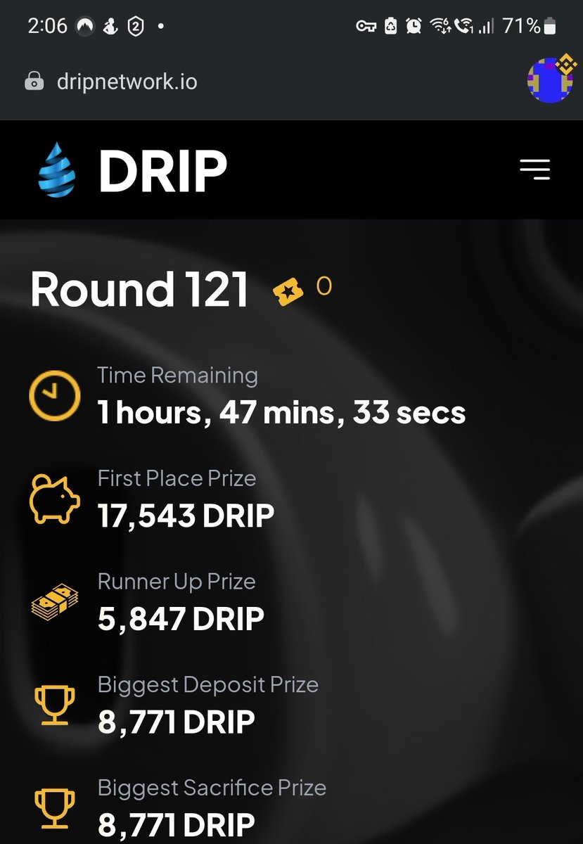CuriousKiwi23's tweet photo. @CryptoWizard119 My DDD rounds show it's round 121 but there is only 1hr 47 left? https://t.co/7P5pJyVTXu