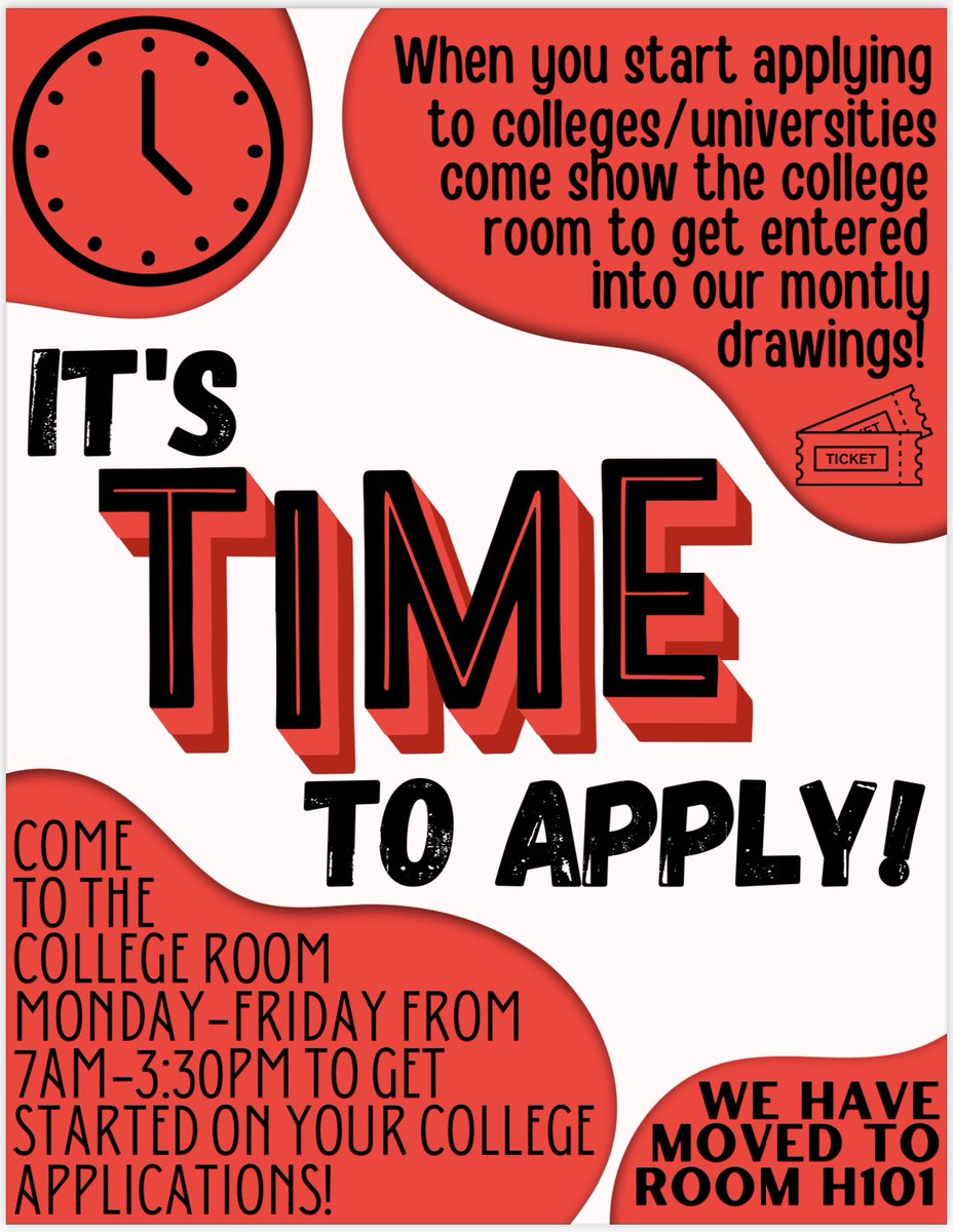 It’s time Class of 24 ⏰ Come see us! #collegeapplications #drawings #prizes