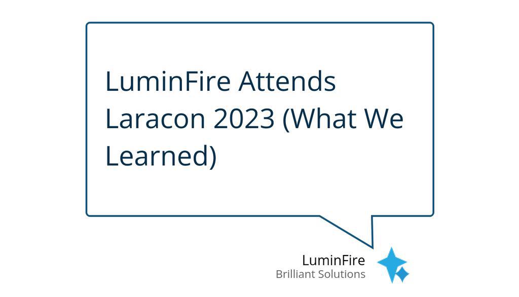 LuminFire's tweet image. Laravel is a powerful and popular open-source PHP framework used to build web applications.
Read the full article: LuminFire Attends Laracon 2023 (What We Learned)
▸ luminfire.com/2023/08/07/lum…
#LaraconUS2023 #WebApplicationFramework #BuildWebApplications #LaraconConference