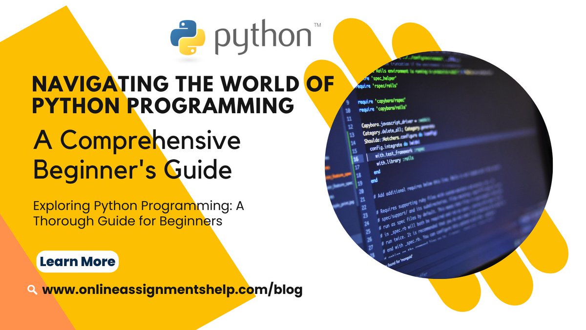 onlinetaskshelp's tweet image. 📚 Discover Python Programming: Beginners Welcome! 🐍
Read Full Article at: onlineassignmentshelp.com/blog/navigatin…
🌟 #CodingMadeEasy #PythonBeginners