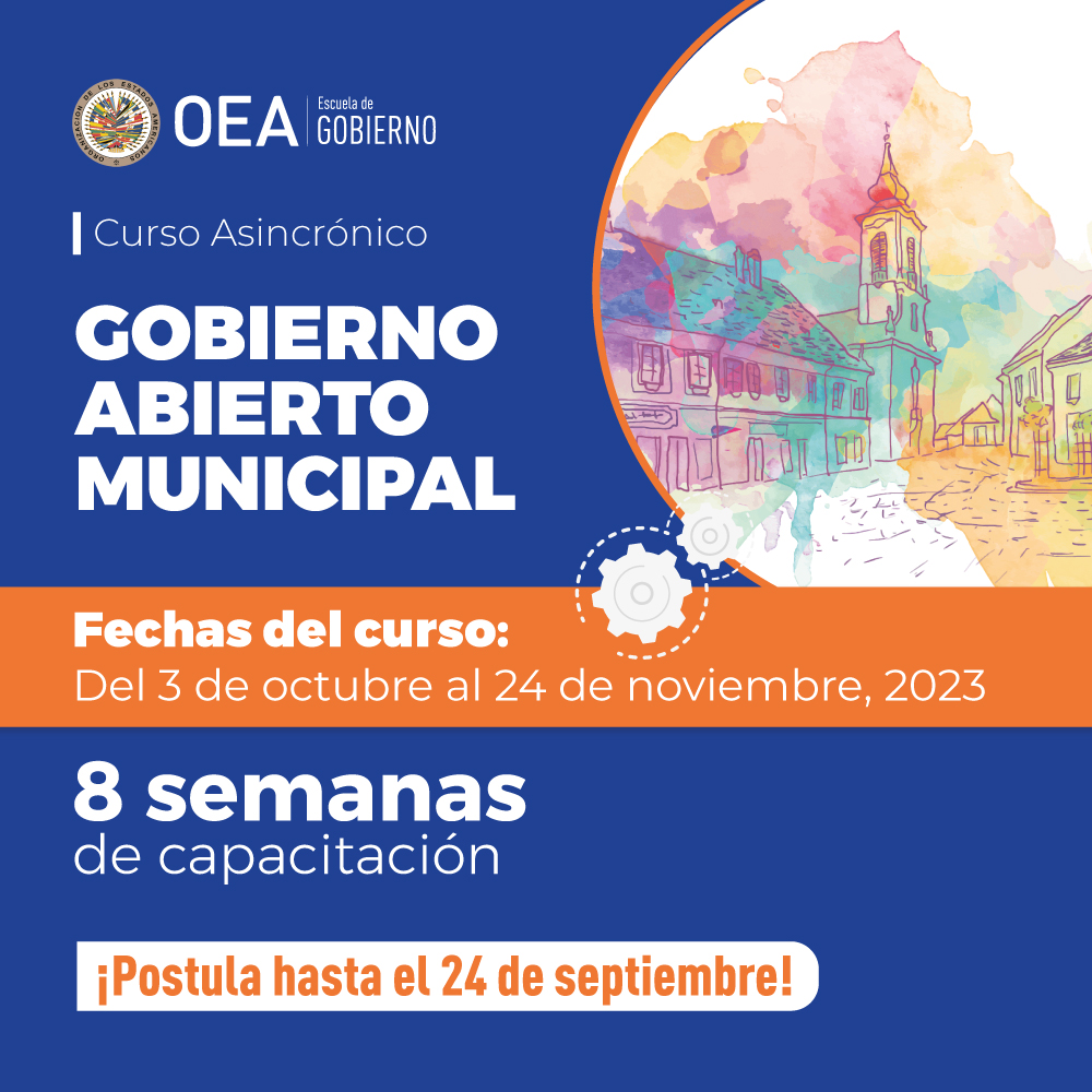 EscuelaOEA's tweet photo. Si eres funcionari@ públic@ o miembro de una organización ciudadana interesada en el #GobiernoAbierto Municipal, ¡este curso virtual es para ti! 
💪Aprende cómo fortalecer la democracia local y promover la transparencia. 
ℹ️Más info: https://t.co/roknkkL5hI https://t.co/NuHGKu5x5a