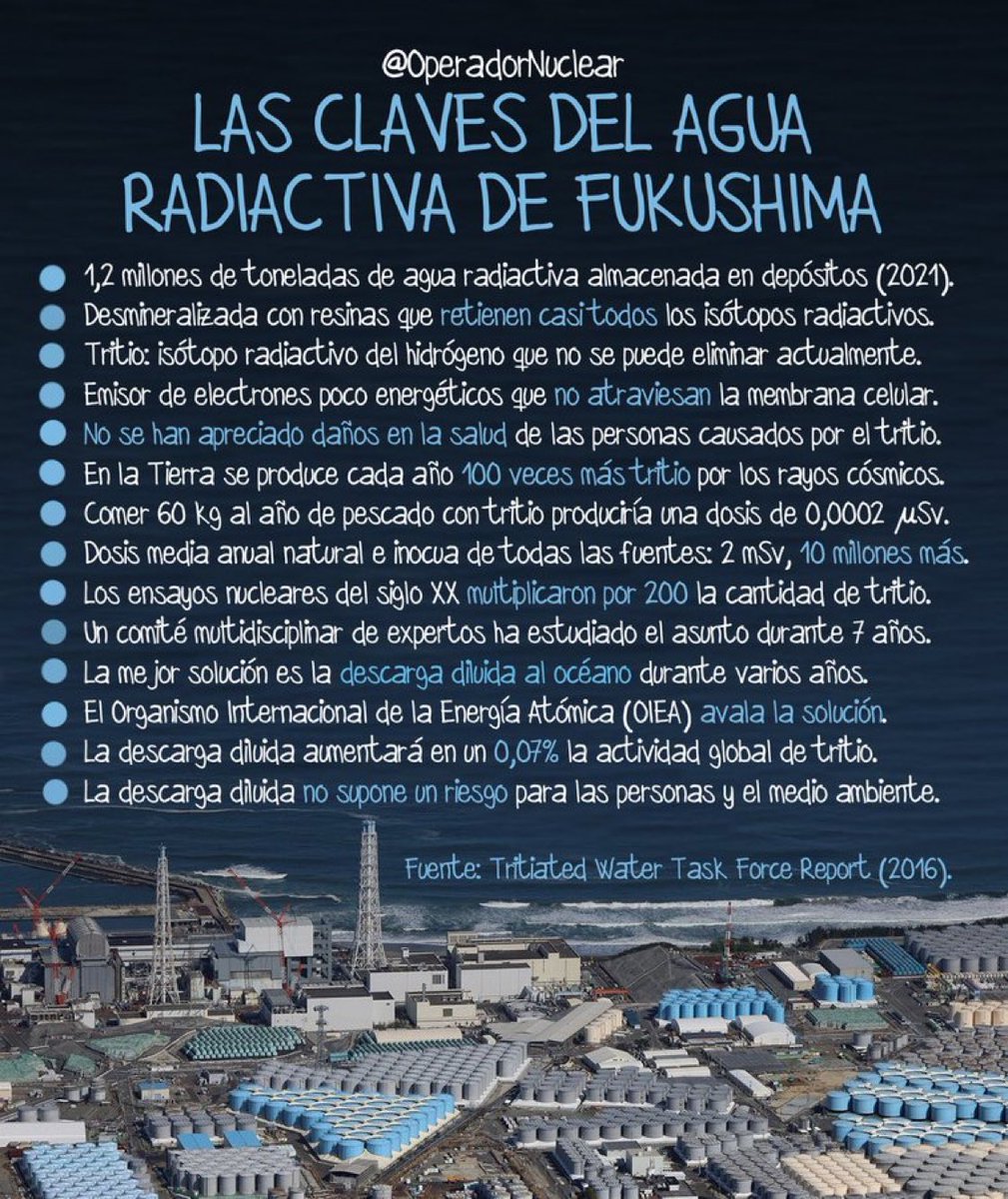 OperadorNuclear's tweet photo. Las claves del agua radiactiva de Fukushima. #ApuntesOperador https://t.co/PIrPR8ICit
