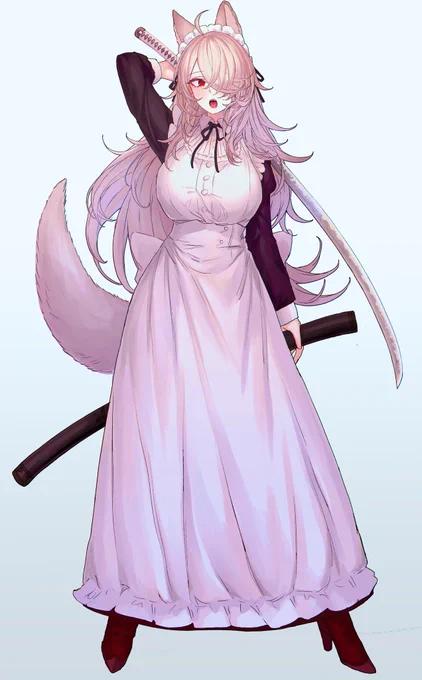 息抜きで描いたメイドちゃんの立ち絵 