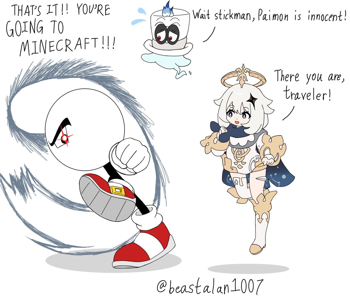 beastalan1007's tweet image. @OnTheDownLoTho #genshinimpact  #anime #paimon 
Sending Paimon into Minecraft!😈
(I did the Sonic’s F Smash move)

Here’s my Instagram :
instagram.com/beastalan1007?…