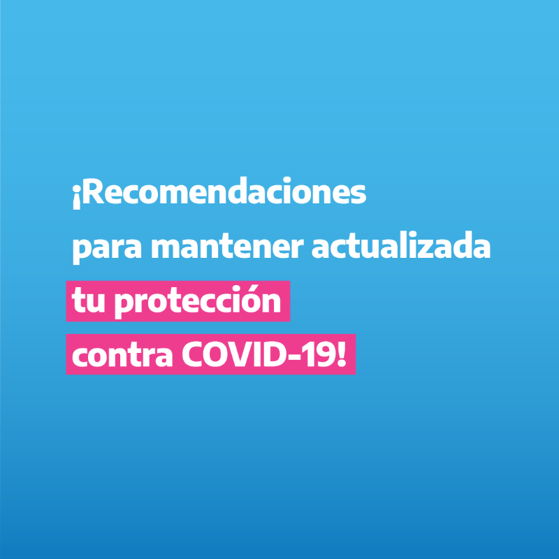 MinSalud_Ar's tweet photo. ¿Tenés actualizada tu protección contra el COVID-19? 🤔

👇 Leé atentamente estas recomendaciones.

❗ Los refuerzos contra COVID-19 alargan la protección y evitan las formas graves de la enfermedad.