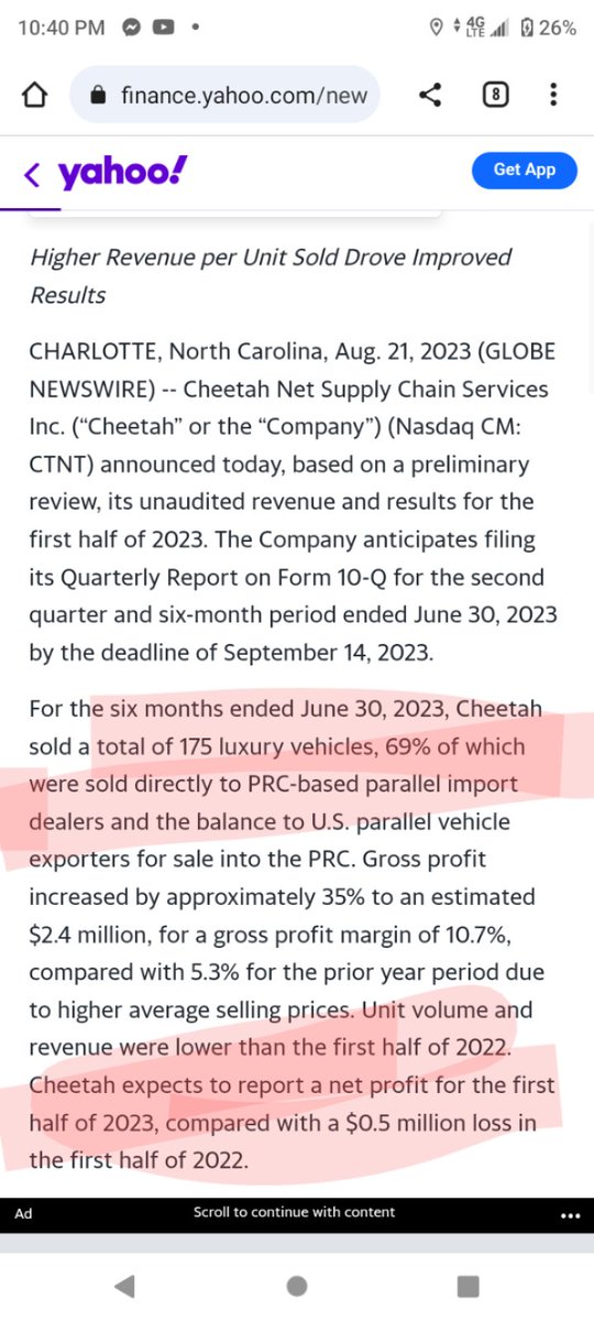 $ctnt this can run real quick, less then 1.5 mill shares total with many locked up,someone dropped over $45k on 20k shares late afternoon, hasn't ripped yet and down almost 50%from initial IPO!! This will surprise people real soon!!