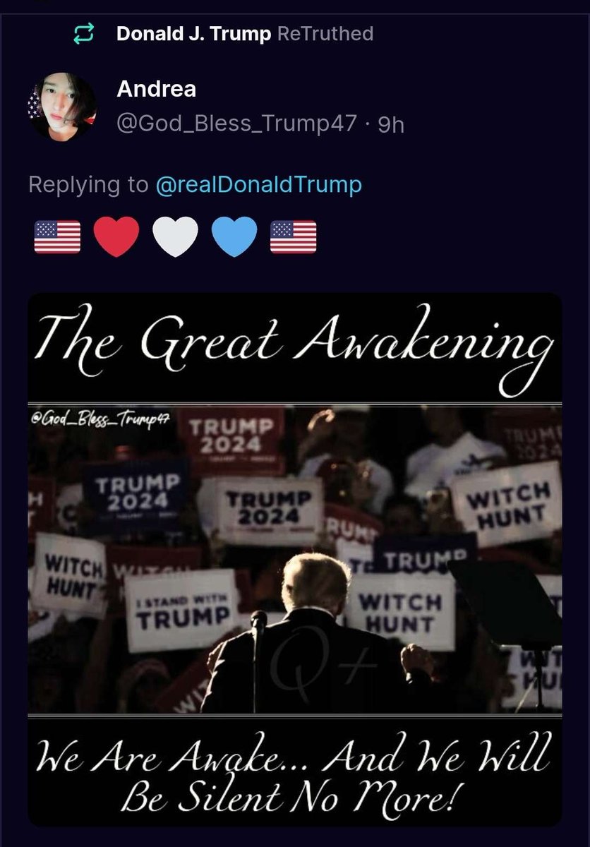 REAL_DHTHORNE's tweet image. #TheStormHasArrived Pretty soon we're going to find out if Q and all that it implies was real, or if it was all just an enemy psyop. But Trump seems to think it's real... Either that or he really like Andrea's memes for some reason and has no clue what they mean. LOL