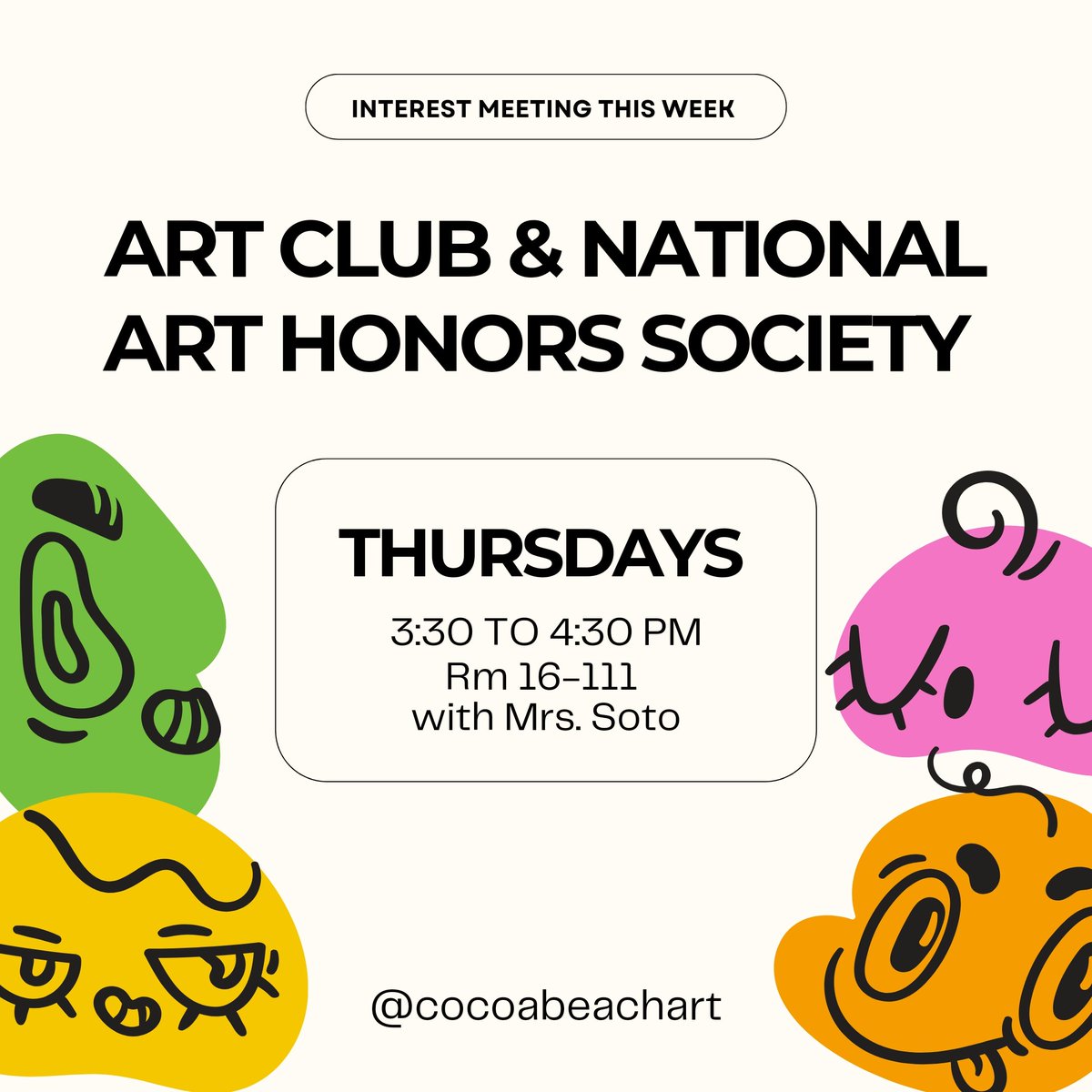 CBHSArt's tweet photo. It's almost time for art club and National Art Honors Society! https://t.co/6Eoq9bV6vz