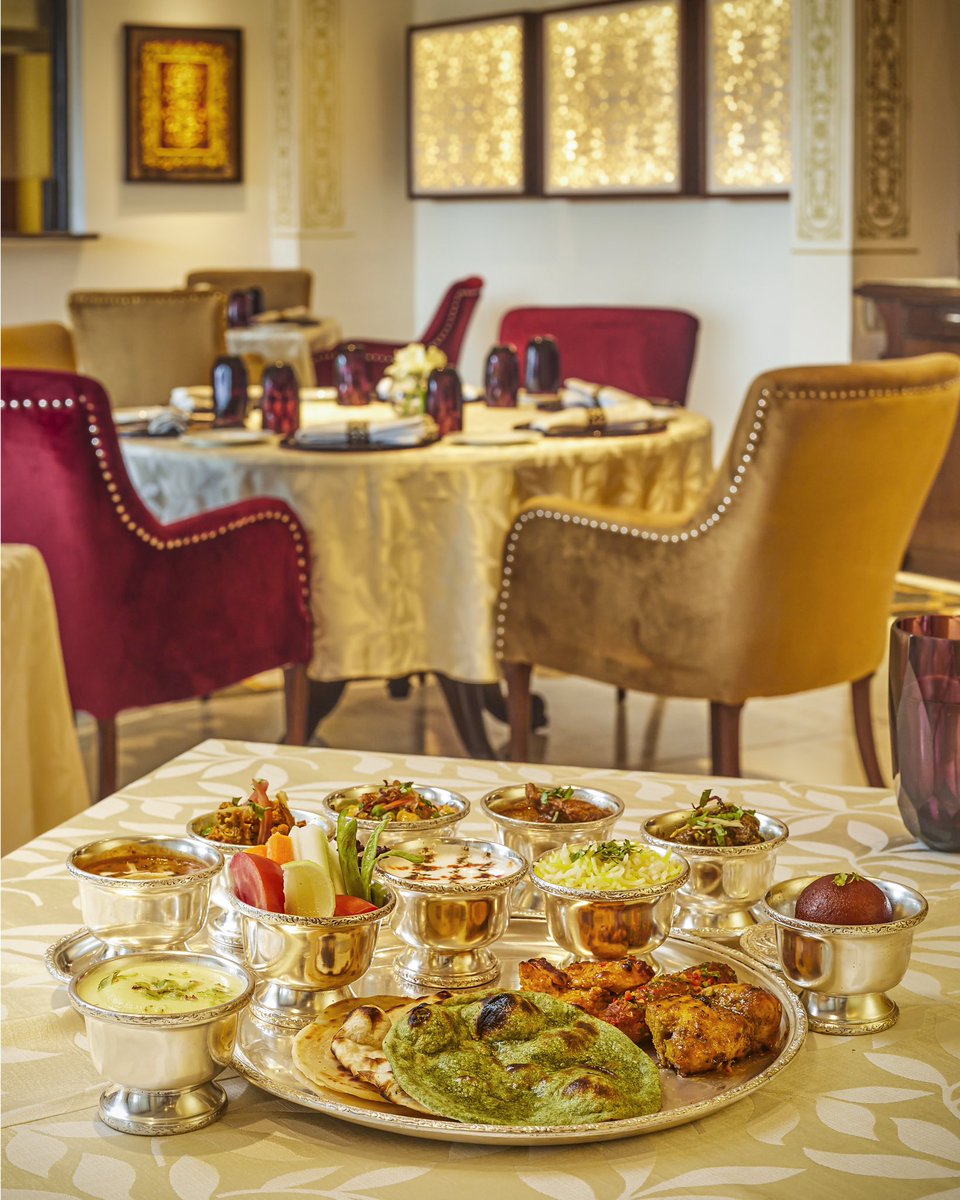 TajviewAgra's tweet photo. Indulge in the rhythmic symphony of flavors at Jhankar Thali, Tajview Agra. Let your taste buds dance to the rich melodies of delectable cuisine. 

#JhankarThali #CulinaryDelights #TajviewAgra #FoodieParadise #RoyalFlavors #FoodHeaven #Agra #WhatsYourSeleQtion #IAmAtSeleQtions https://t.co/0Wp9uJnB2l
