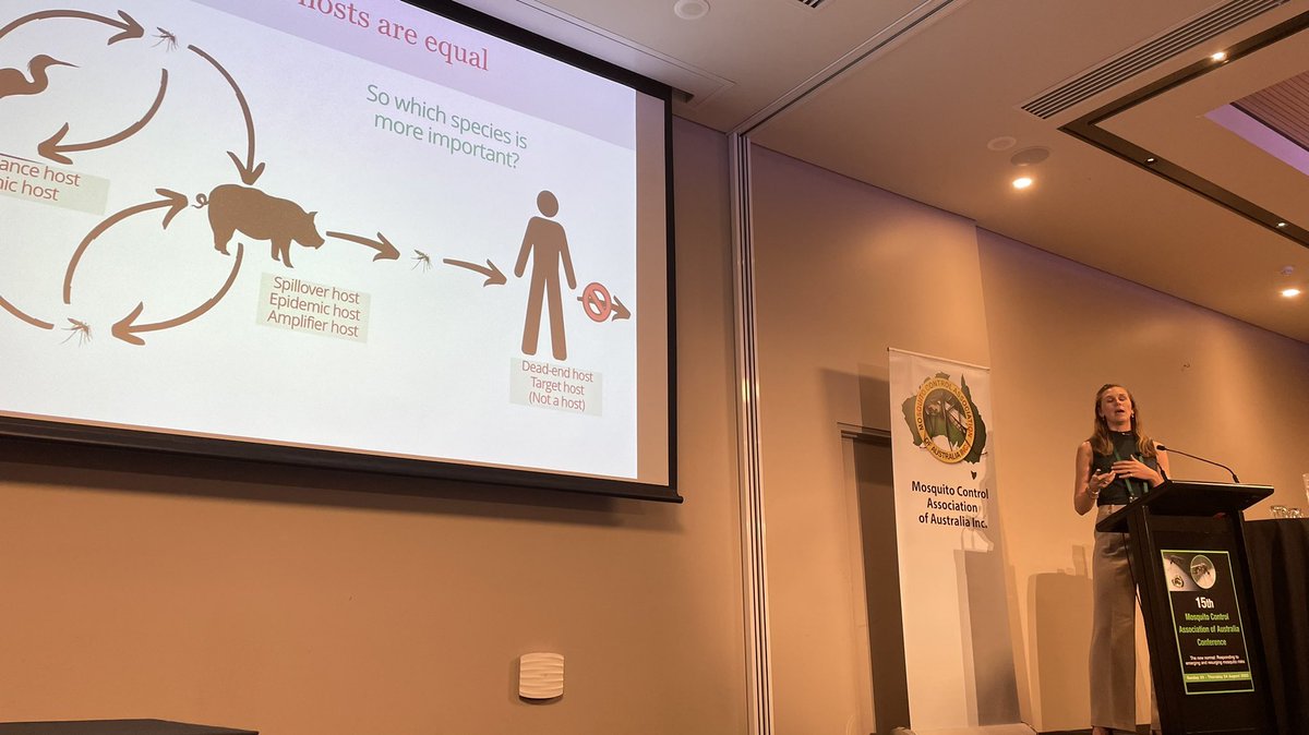 Understanding the roles of animals (esp wildlife) in transmission cycles of mosquito-borne pathogens critical to determine risk (and inform surveillance and management programs) - great presentation from <a href="/DrEloiseSkinner/">Eloise Skinner</a> #mcaa2023 🦟