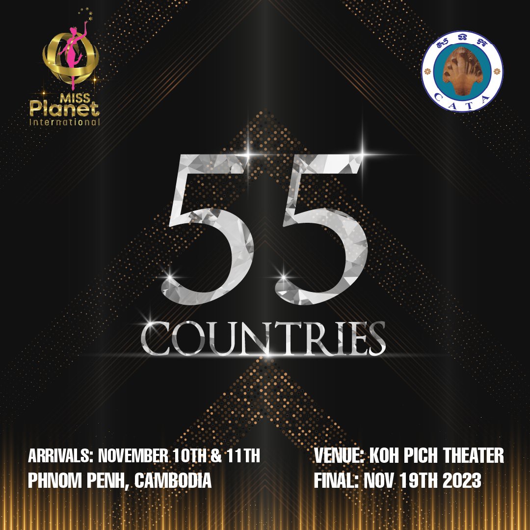 55 confirmed countries to participate in Miss Planet International's third edition to be held in Cambodia on November 19, 2023