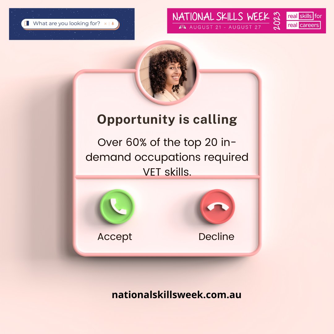 Day 2 of National Skills Week!

VET is not just for the traditional trades; it encompasses hundreds of different occupations, professions and industries!

Click here for more information : lnkd.in/gW_dKCyb

#nationalskillsweek #skills #skillsdevelopment