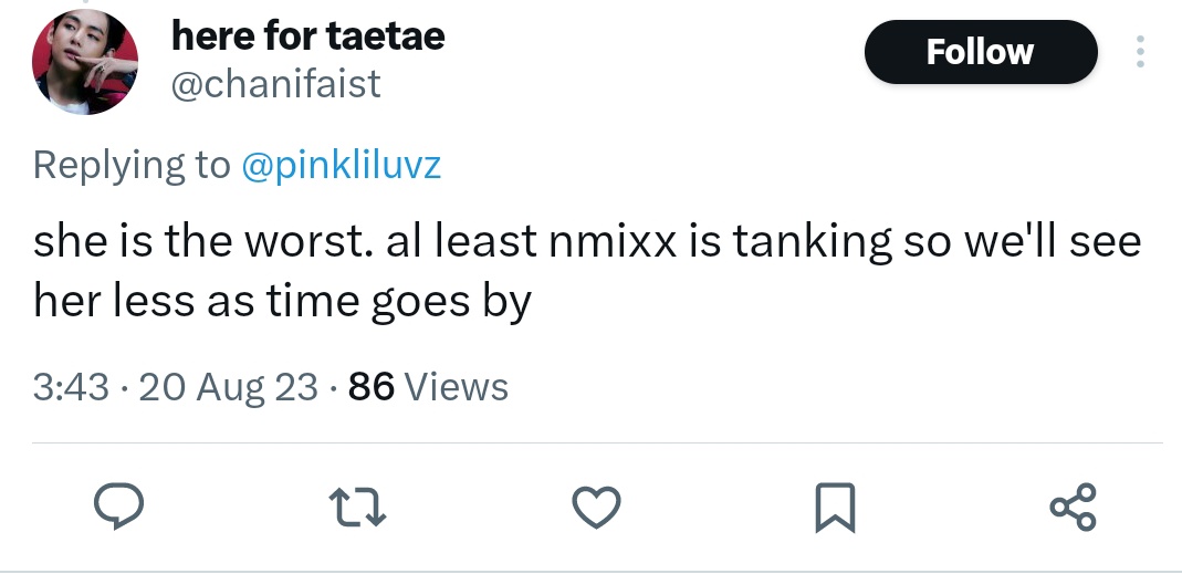 nmixxsquad6's tweet photo. 🚨REPORT &amp; BLOCK 🚨
❌DO NOT INTERACT

@/chanifaist 
🔗https://t.co/dvb21H6BfH

📍dm us the link if you found any hate comments, false allegations and set up accs. https://t.co/qlTgAEW2nu