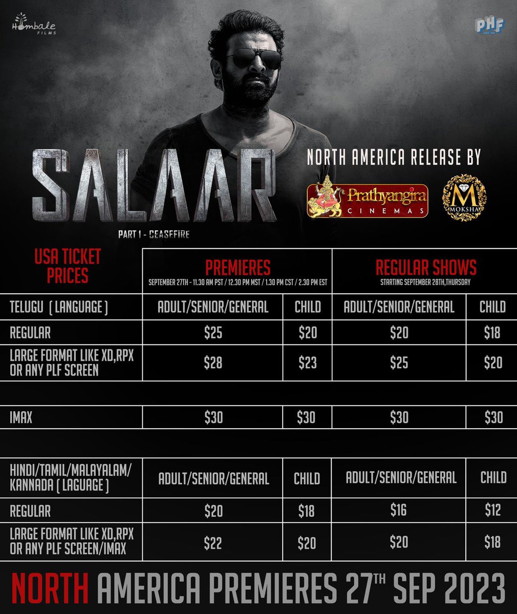 letscinma's tweet photo. #Salaar USA Tickets Prices Chart https://t.co/z2dYT754KT