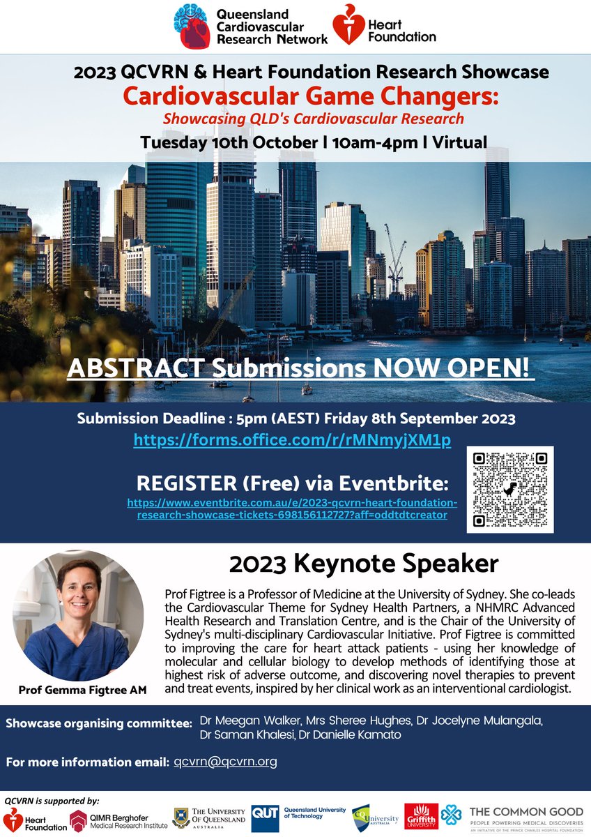 Queensland Cardiovascular Research Network (@qcvrn) on Twitter photo ABSTRACT SUBMISSIONS NOW OPEN for the <a href="/QCVRN/">Queensland Cardiovascular Research Network</a> & <a href="/heartfoundation/">Heart Foundation</a> Research Showcase! Deadline 8th September 2023! forms.office.com/r/rMNmyjXM1p
Free registrations via eventbrite.com/e/2023-qcvrn-h… ABSTRACT SUBMISSIONS NOW OPEN for the <a href="/QCVRN/">Queensland Cardiovascular Research Network</a> & <a href="/heartfoundation/">Heart Foundation</a> Research Showcase! Deadline 8th September 2023! forms.office.com/r/rMNmyjXM1p
Free registrations via eventbrite.com/e/2023-qcvrn-h…