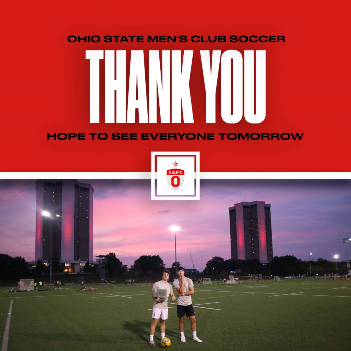 Great job today everyone, hope to have another productive day tomorrow!! #gobuckeyes