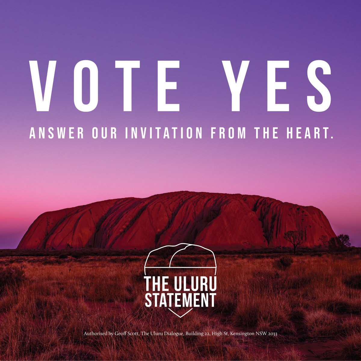 Answer our invitation from the heart, as the Uluṟu Statement says: “In 1967 we were counted, in 2017 we seek to be heard.” It’s time to #VoteYes for the Voice! #VoiceToParliament #HistoryIsCalling