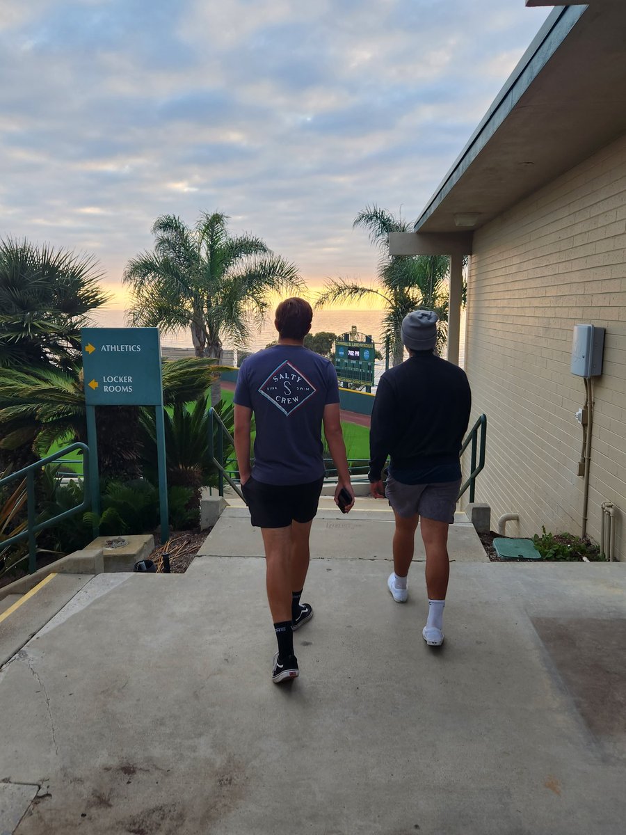 brian_jackel's tweet photo. What dreams are made of! 2 former @Steele_Baseball players @BrandenJackel and @TommyMolina18 start their next  chapter @PLNUBaseball!  Of course their evening walk would end up at the baseball field. Not a bad spot to play a little baseball!  Congratulations u 2! Keeping working! https://t.co/7H9bpCaSbZ