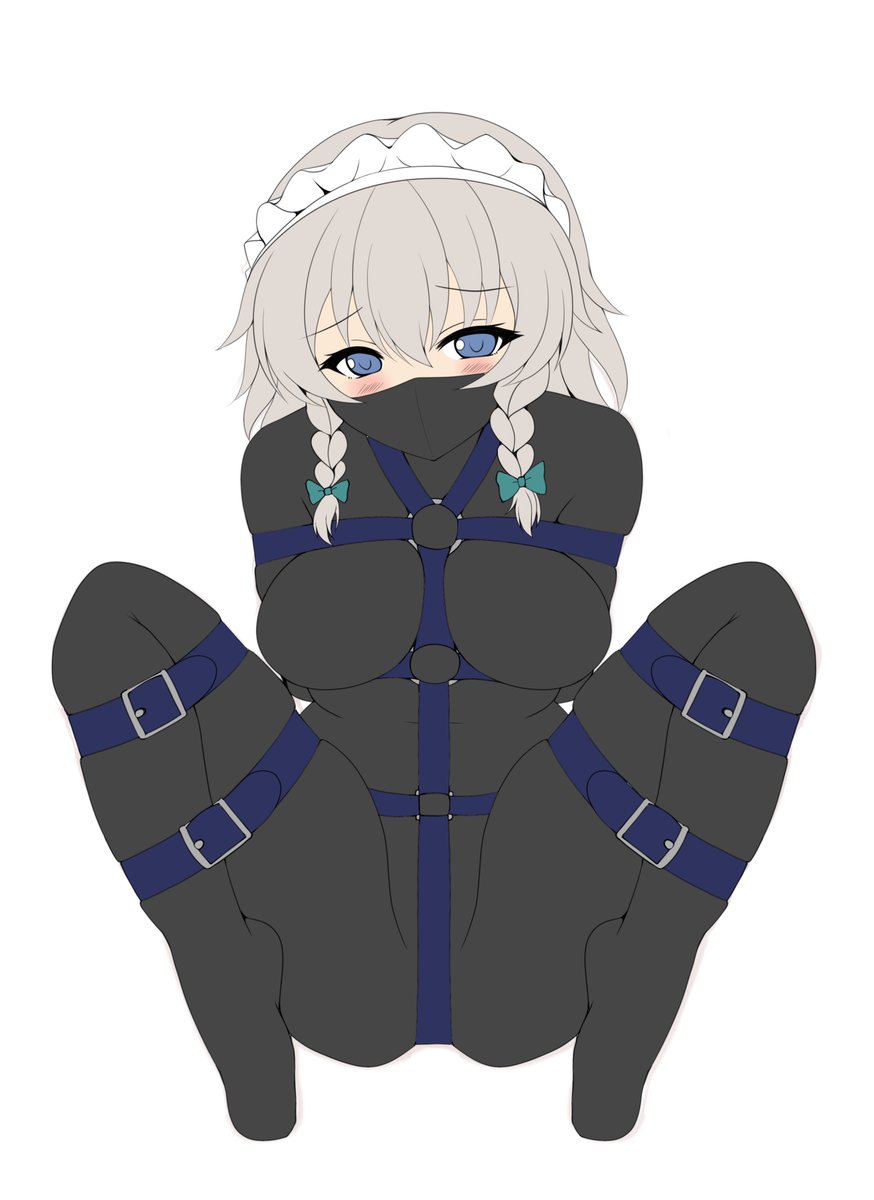 ぴっちり拘束咲夜さんの下描きです(*`ω` *) 