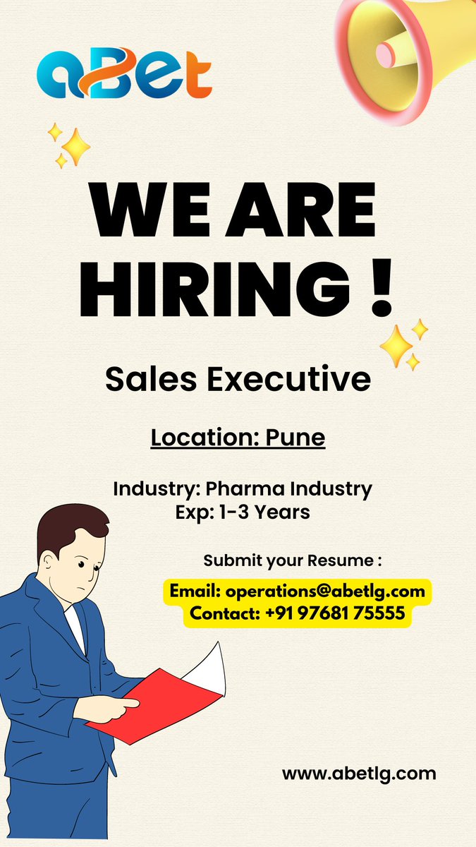 aBet_Companies's tweet photo. We are Hiring !!

Share your CV at operations@abetlg.com

#hiring #jobs #jobsearch #recruitment #job #nowhiring #recruiting #career #employment #careers #hiringnow #work #jobseekers #hr #resume #jobopening #jobhunt #business #humanresources #jobseeker #applynow https://t.co/TXjyX86dEO