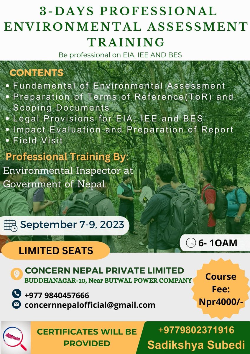 concern_nepal's tweet photo. Environmental Assessment Training https://t.co/yRodnCpGQB
