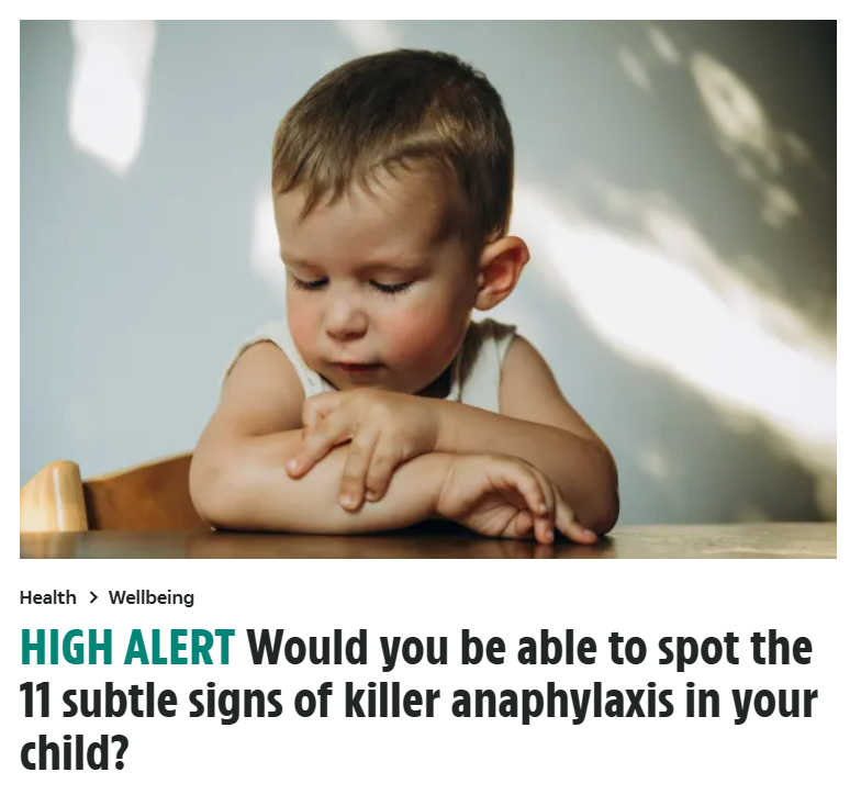 creativenature's tweet photo. Creative Nature would like to know if you'd be able to spot subtle signs of anaphylaxis in children? @DrHelenHowells1 has spoken with the @TheSun about key signs to look for if your child is having an anaphylactic reaction. It's important to be aware of these symptoms #allergies https://t.co/R3KA5k7oBw