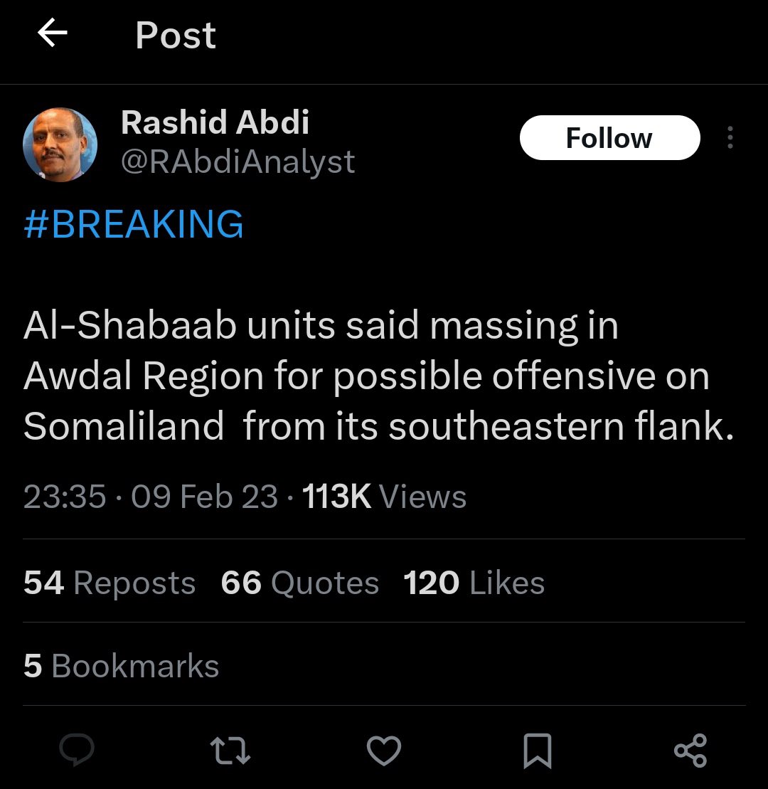 KahinIdiris's tweet photo. .@RAbdiAnalyst should verify fake news he made about al-Shabab's presence in the #Awdel region, as it could negatively impact regional stability and #Counterterrorism efforts. He should provide concrete evidence, and #Somaliland should take action against the #fake_news he made. https://t.co/pQpRc8fVrr