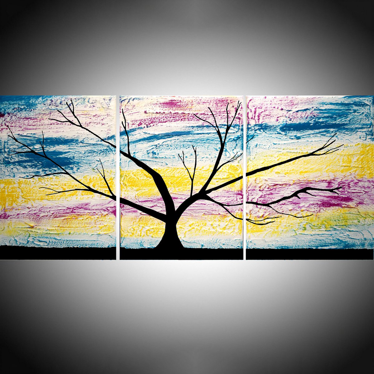 wrightsonarts's tweet image. EXTRA LARGE WALL art triptych 3 panel &quot; Rainbow Tree of life &quot; textured oversized in violet on canvas original painting abstract 4 sizes tuppu.net/3d191025 #wrightsonarts #Etsy #OversizedArt