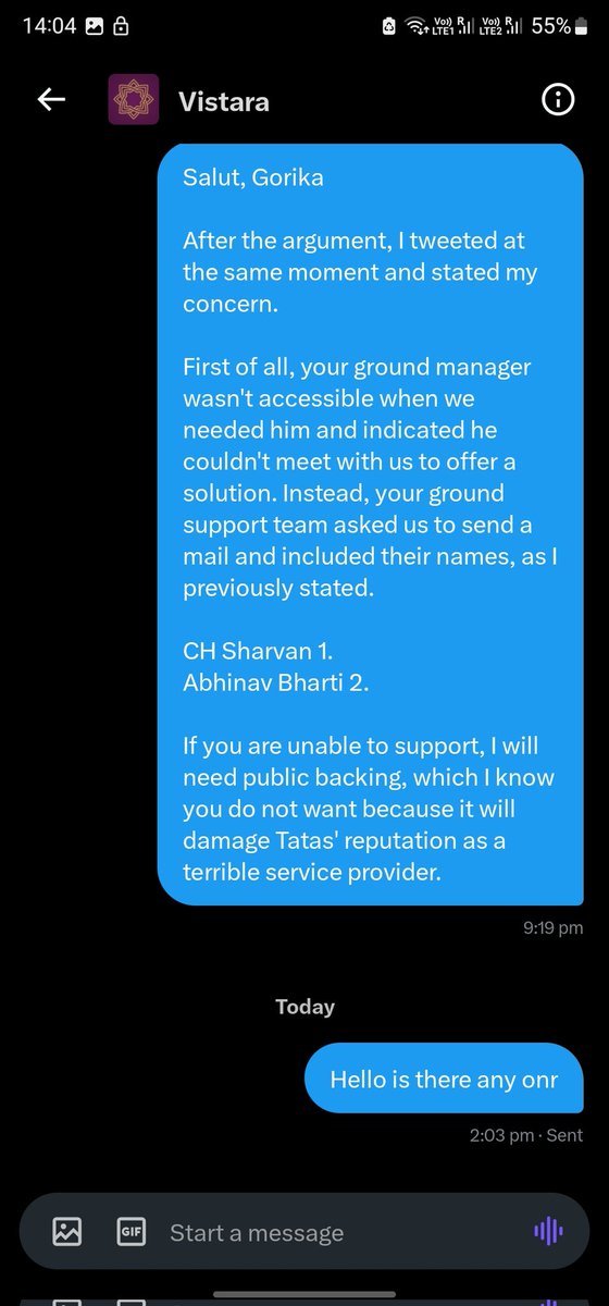 ynahata's tweet photo. @airvistara This is your solution even a 10th class kids have a better sense https://t.co/ivHSEJTO33