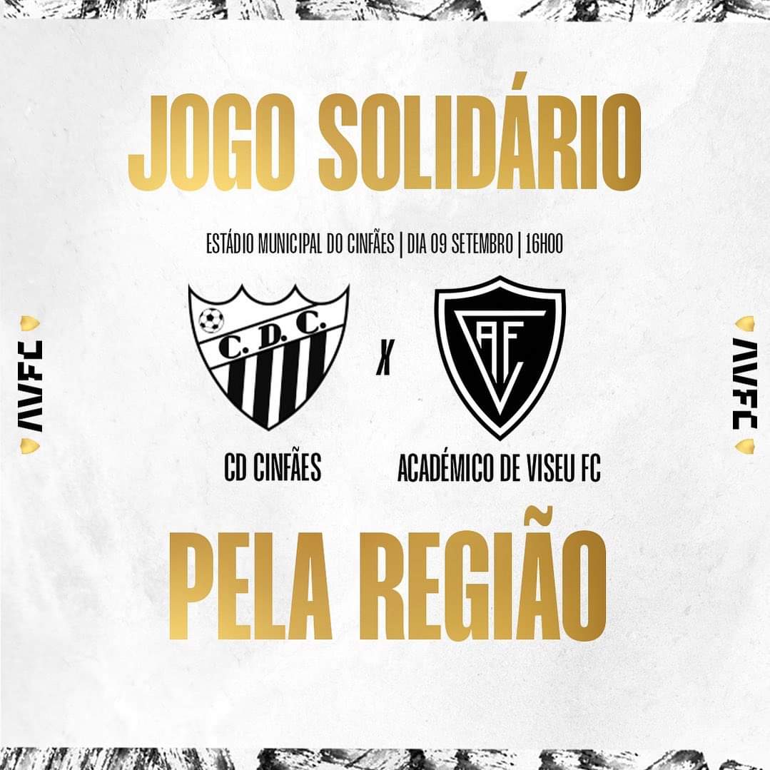 Académico de Viseu vai realizar um jogo de solidariedade com o CD Cinfães, que ficou de fora do sorteio da Taça de Portugal por esquecimento.

O encontro servirá para apoiar financeiramente o emblema das distritais de Viseu.

O jogo particular irá realizar-se precisamente no dia